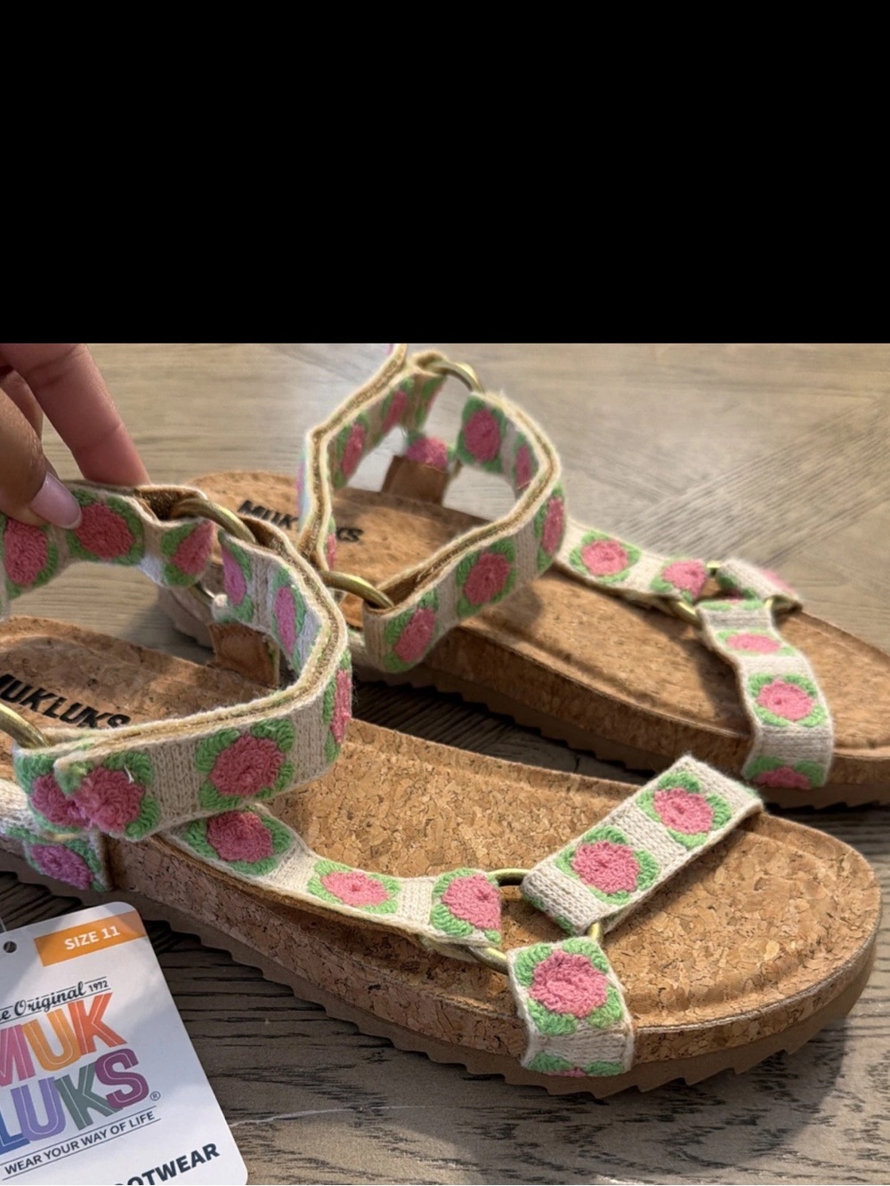 MUK LUKS Womens Piper Open Toe Adjustable Strap Sandal 11